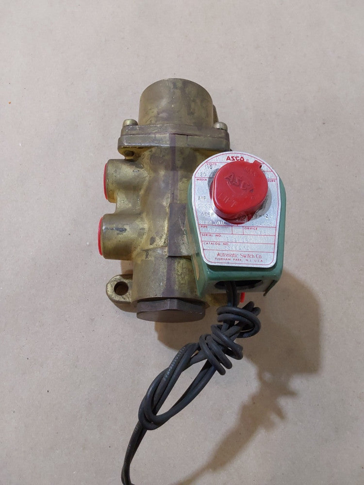 ASCO 8344A74  110/120V 10-125 PSI Solenoid Valve 1/2" Pipe 3/8" Orifice