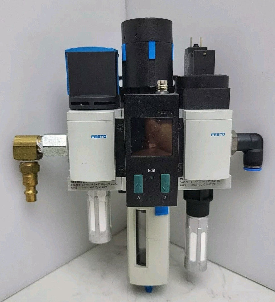 Festo Sde1-D10-G2-Ms4-L-P2-M8 Digital Pressure Sensor 15-30Vdc 1-10Bar Regulator