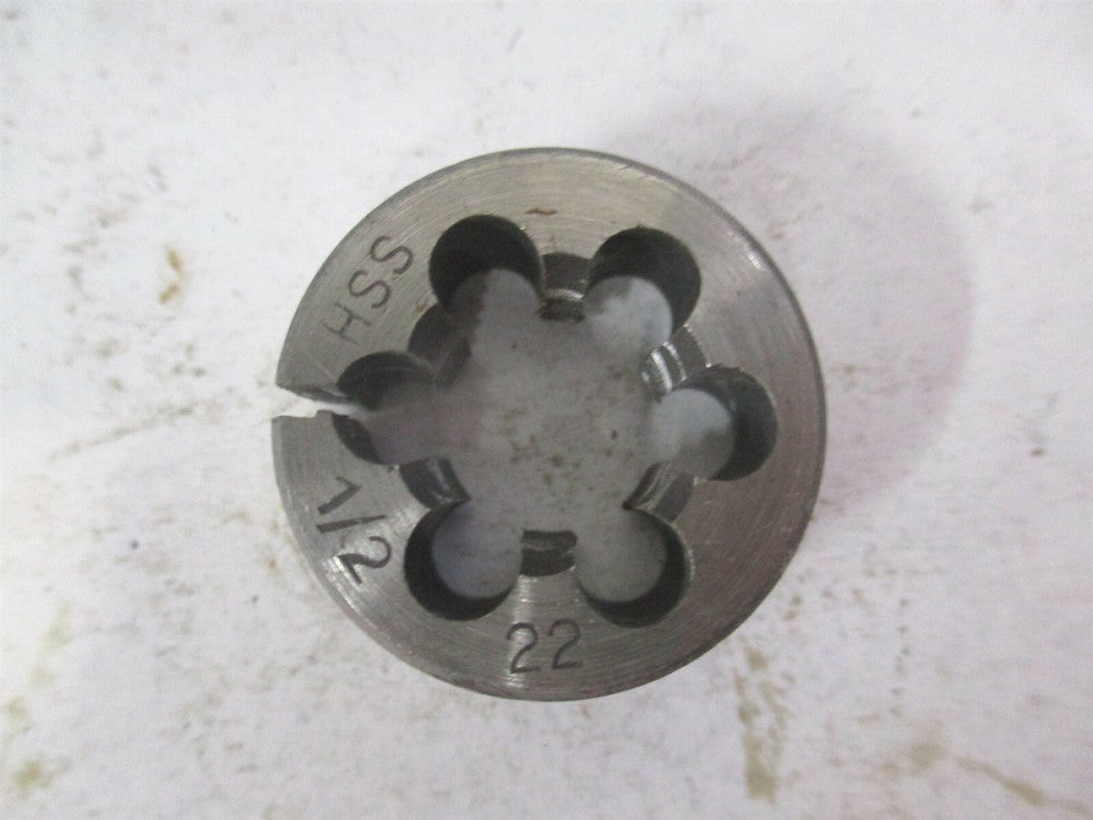 1/2-22 x 1" High Speed Steel Round Adjustable Screw Die 