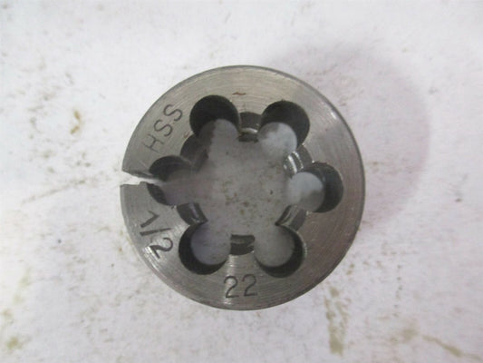 1/2-22 x 1" High Speed Steel Round Adjustable Screw Die 