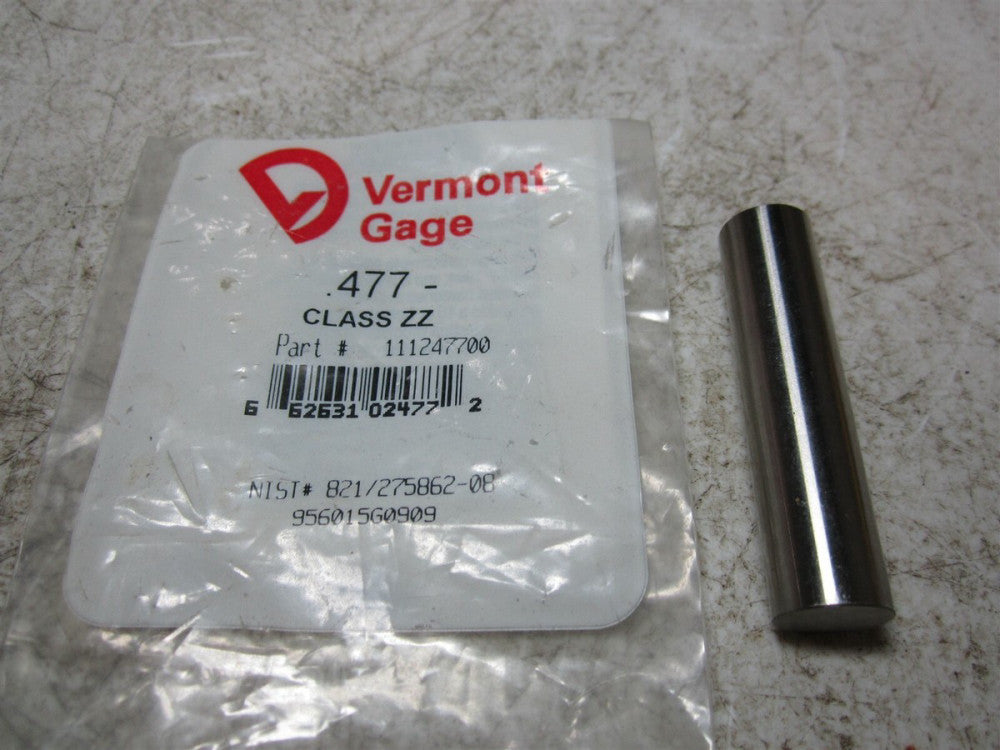 Vermont Gage (111247700) 0.477 Diameter Class ZZ Pin Gage