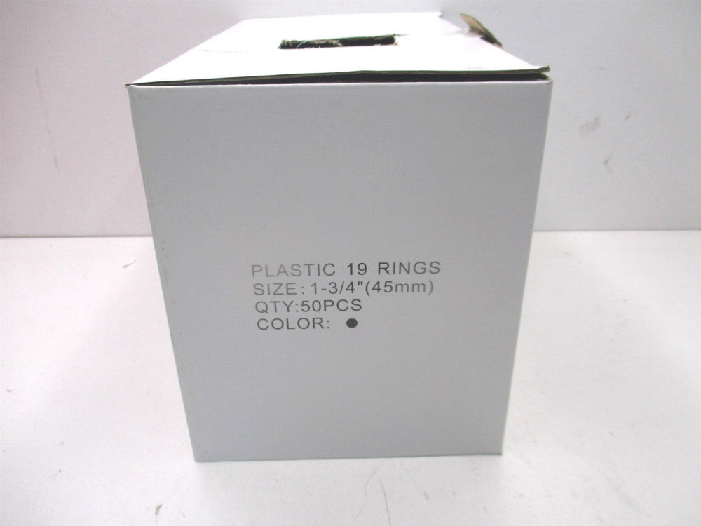 1-3/4" x 11" Black Plastic Comb Oval Binding 19 Ring - Pack of 50 