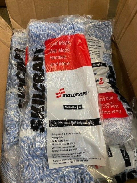 12 Pack AbilityOne 7920015129345 Inhibitor AntiMicrobial Looped-End Wet Mop Head