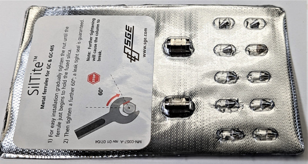 SGE/TRAJAN SilTite™ Kit, 0.10-0.25mm ID columns (10 ferrules + 2 nuts) [RS#6]