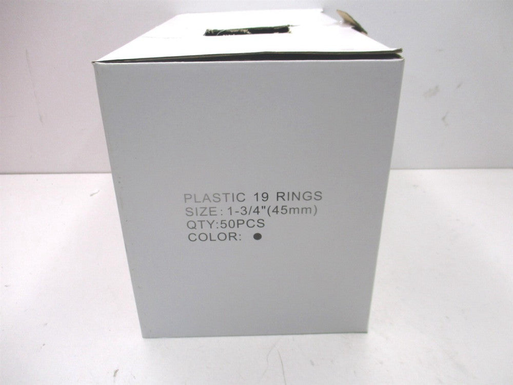 1-3/4" x 11" Black Plastic Comb Oval Binding 19 Ring - Pack of 50 