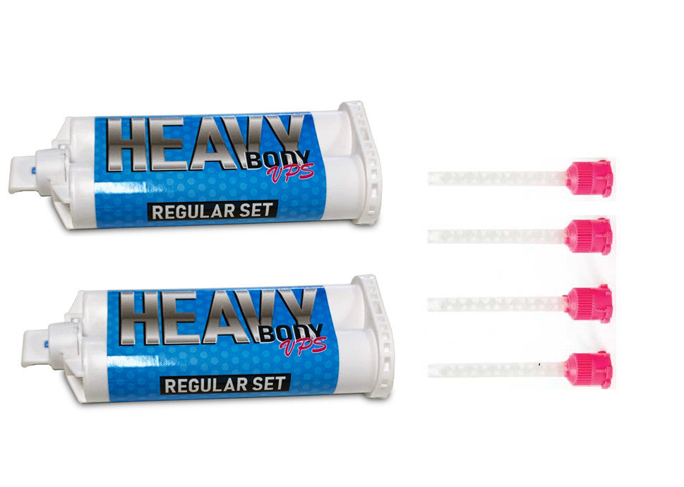 Dental Impression Material VPS Heavy Body Regular Set (2 Cartridge & 4 Tips) PVS