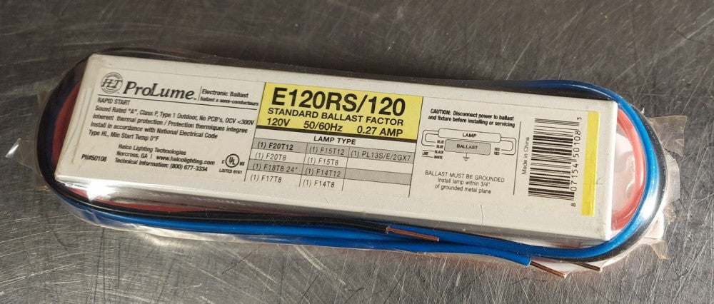 ProLume E120RS/120 Standard Ballast Factor. 120V, 50/60Hz, 0.27 Amp