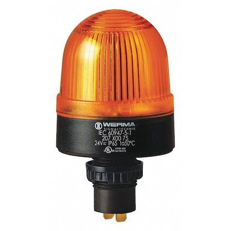 Werma 20830055 Warning Light, Yellow, Panel/Conduit Mount