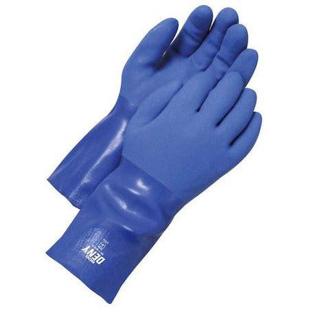 Bdg 99-1-820-9 Deny Chemical Resistant Gloves, Pvc, 12 In L, 65 Mil, Blue, L, 1