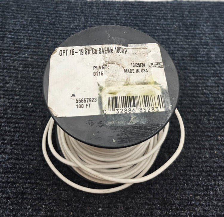 55667923 100Ft. 16 Ga. PVC-Coated Primary Wire White fits SouthWire Coleman