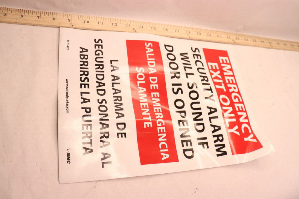 NMC Emergency Exit Sign in English, Spanish Vinyl 14" x 10" M734PB