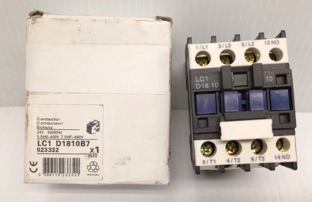 Telemecanique Type LC1-D1810B7 Contactor 24-29V 50Hz 24-36V 60Hz