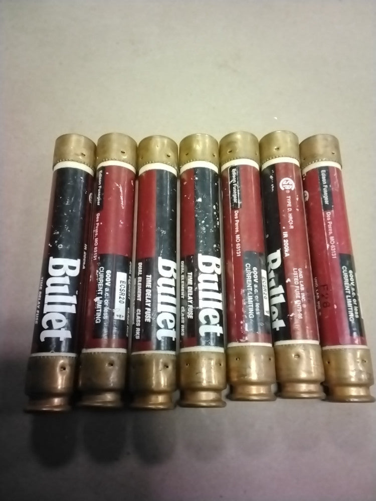 Bullet ECSR20 Fuse 20A 600VAC. Lot Of 7