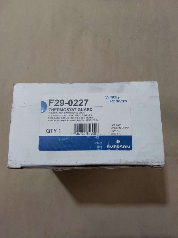 White-Rodgers Emerson F29-0227 Clear Thermostat Guard Lockable Cover Security