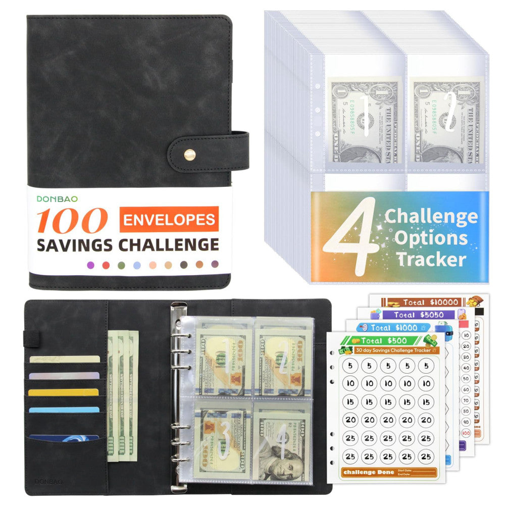 100 Envelopes Money Saving Challenge Binder, A5 Budget Binder with Envelopes ...
