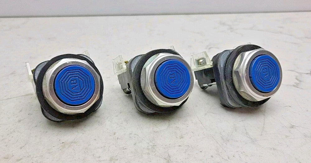 3 Pack Allen Bradley 800T-A Ser T Flush Head Push Button Blue Button Type 4 13