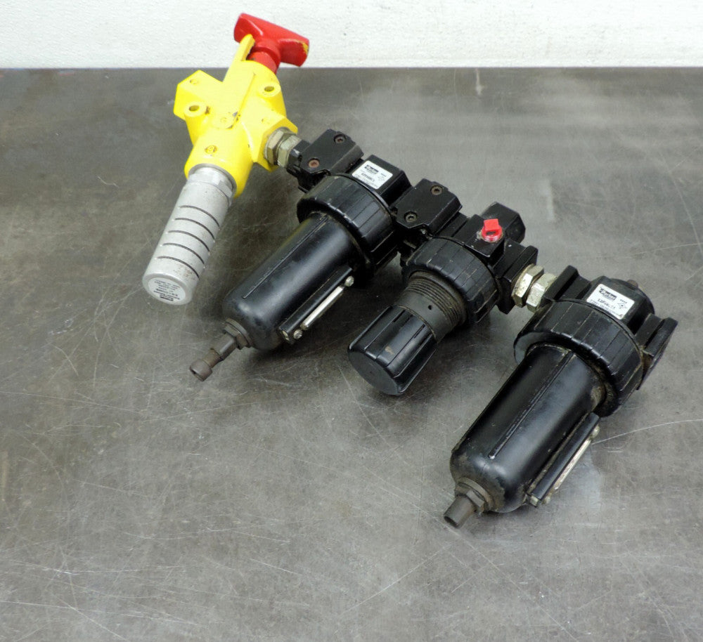 Parker Filter Regulator Lubricator w/ Lockout Valve & Silencer 1/2" npt