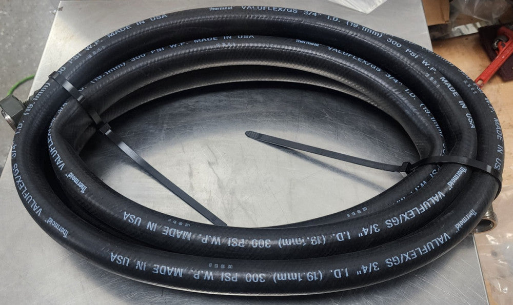 15 Feet ¾” Black Multipurpose Air & Water Hose EPDM 300 PSI ½” NPT ENDS [A7B2]