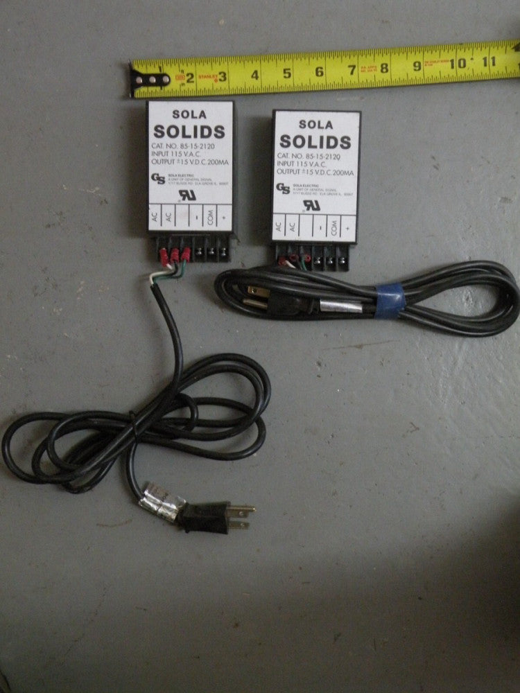 (1) Sola Solids Solid State Power Supply 115VAC in +-15VDC out 200 mA 85-15-2120