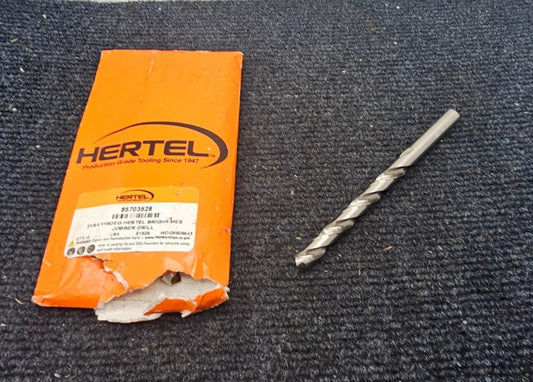 (QTY 6) Hertel 85703528: Jobber Length Drill Bit 21/64" 0.3281 Dia 118 Deg. HSS
