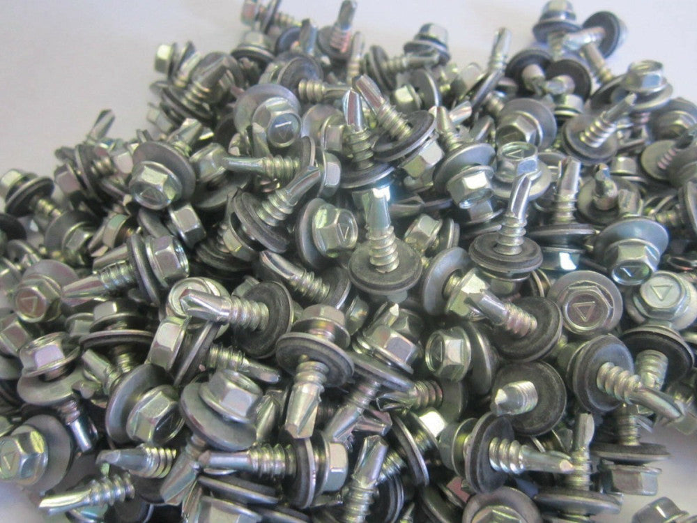Parker #12-14 X 3/4" HH W/W Z/P Self Drilling Hex Screws NEW - 250 Piece Box