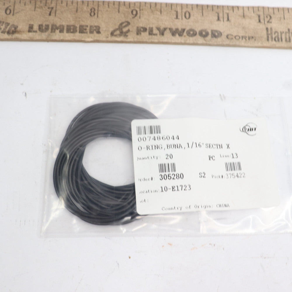 (20-Pk) JBT O-Ring Buna-N 1/16" 007486044