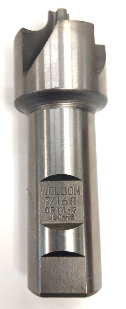 WELDON CORNER ROUNDING ENDMILL 7/16 RADIUS HS 4 FLUTE MILL DIA 1-1/4" OAL 4"