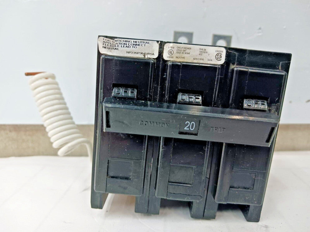 NEW EATON 20 AMP CIRCUIT BREAKER 3 POLE 240 VAC BAB3020C