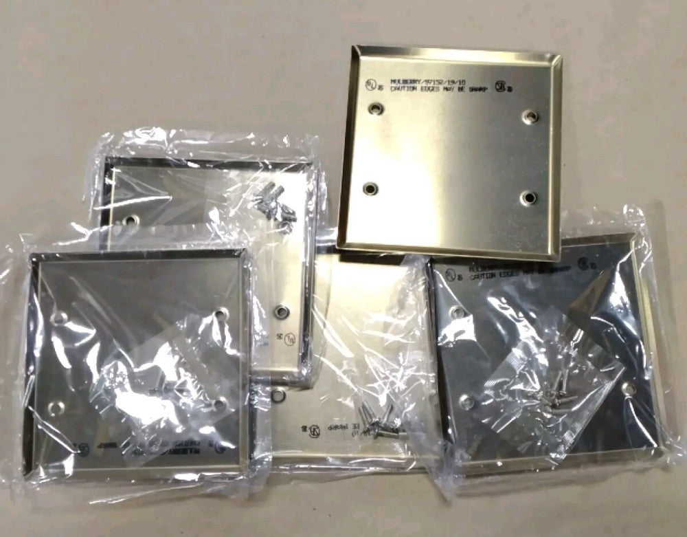Mulberry 97152 Stainless  Steel Blank 2 Gang covers Lot of 5 F14