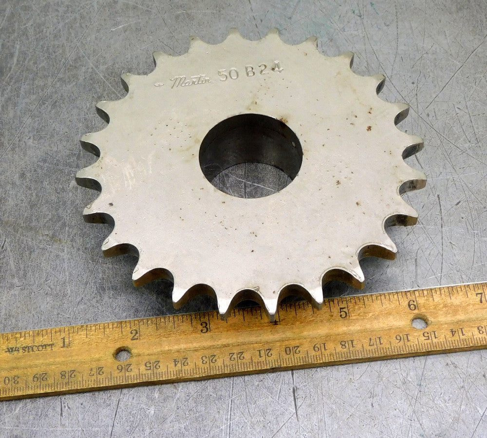 Martin 50B24 Roller Chain Sprocket #50 24 Teeth 1-1/2" Bore