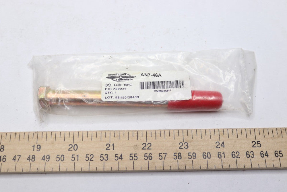 Aircraft Hardware MS Airframe Bolt Hex Steel 4-27/32"x 4-3/16"x 7/16"-20 AN7-46A