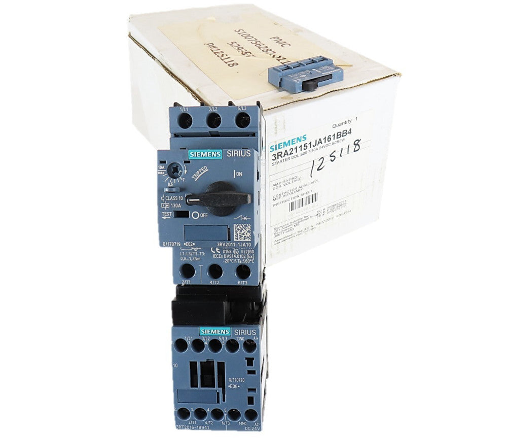 Siemens 3RA21151JA161BB4 Starter DOL S00 7-10A 24VDC Screw NEW IN BOX