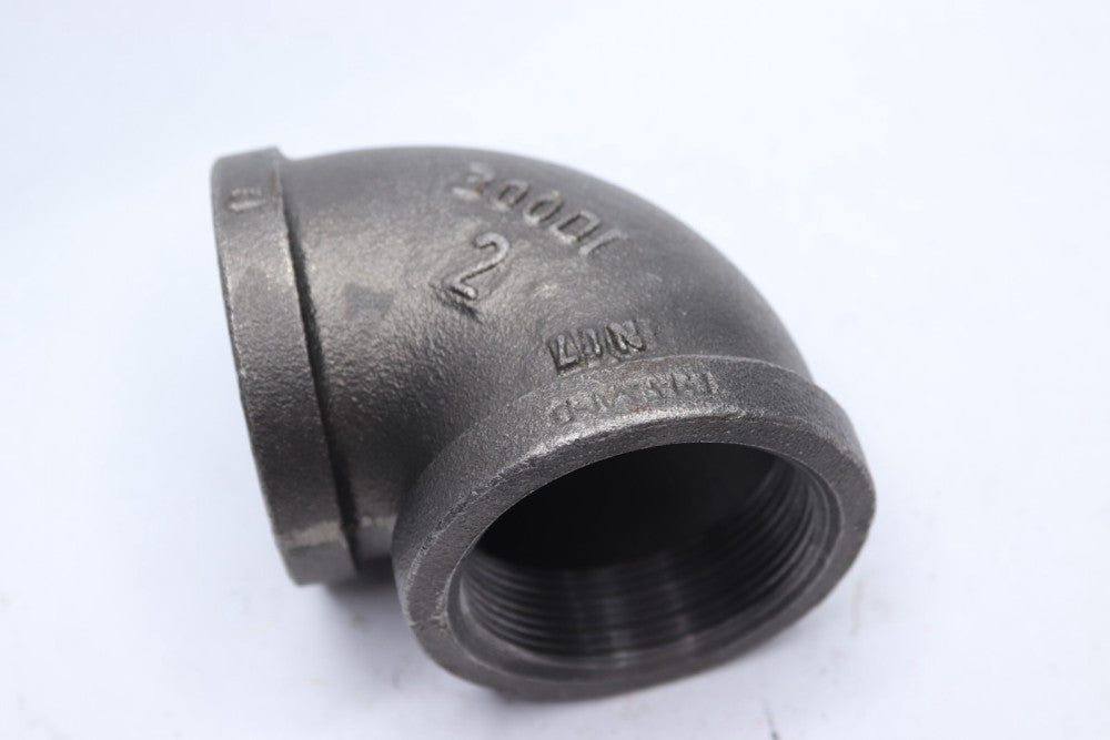 90 Degree Threaded Elbow Black Malleable Iron 2"