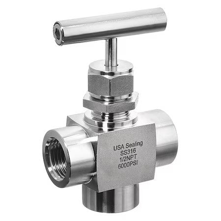 Usa Industrials Zusa-Vlv-100 Needle Valve,Angled Fitting Style,316 Ss