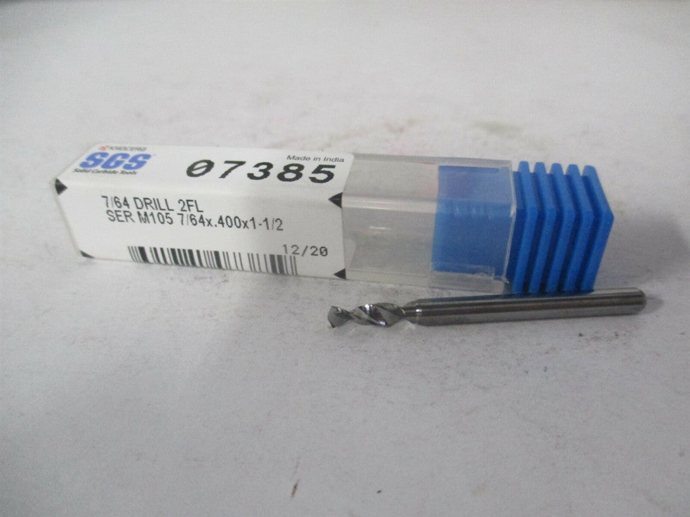 SGS (07385) 7/64" x 1/8" x 3/8" x 1-1/2" Regular Spiral Circuit Board Drill Bit 