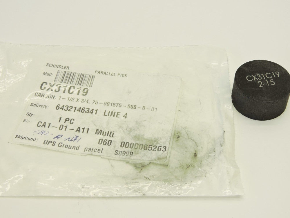Schindler CX31C19 Carbon Brush 1.5 x 3/4, Helweig 75-001575-000-0-01