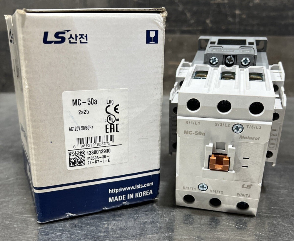 LS Electric Metasol Contactor 50A 120V Coil 1380012900 MC50A-30-22-K7-L-E Nos