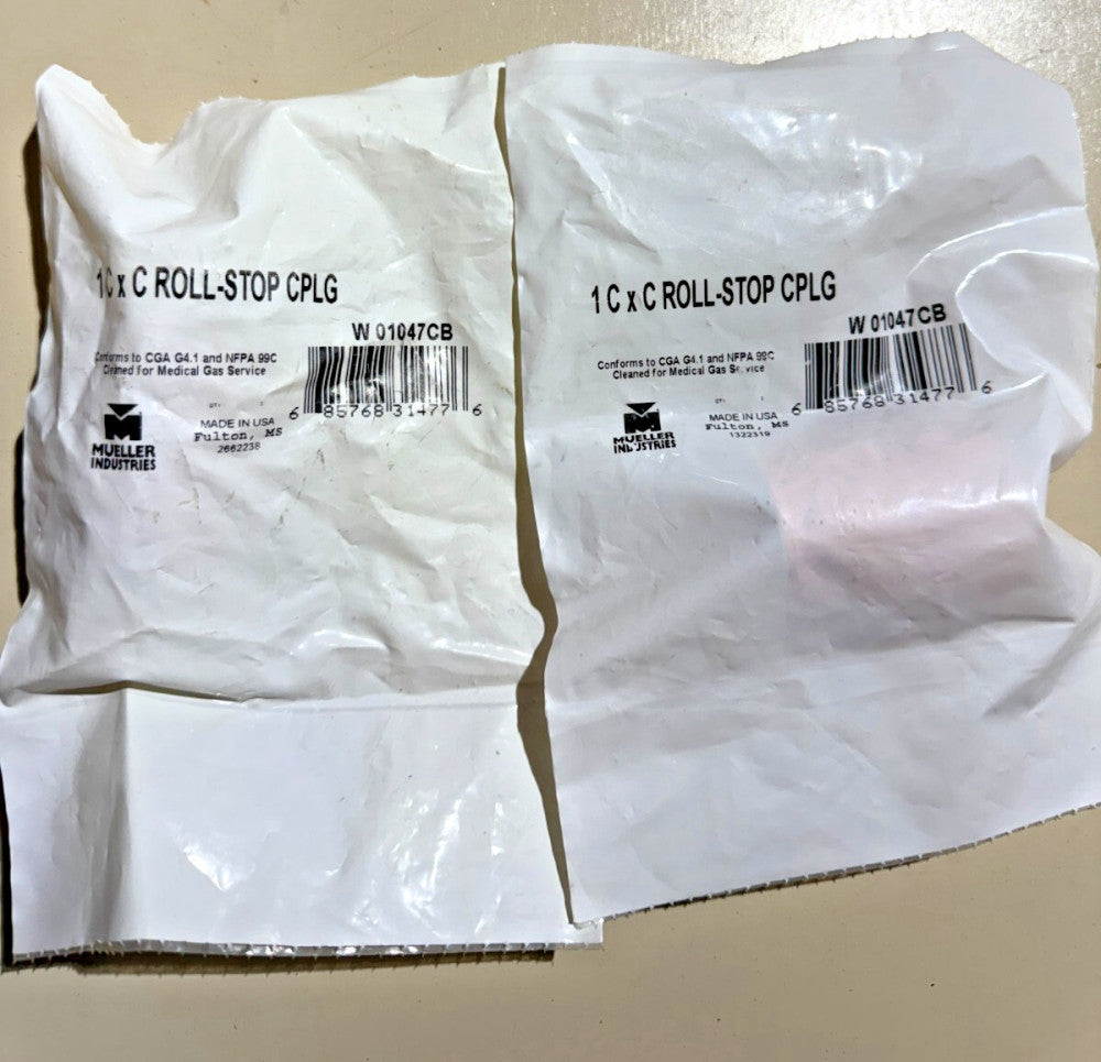 (Lot of 2) 1-Pack Mueller 1 C x C Roll Stop Copper Coupling W 01047CB