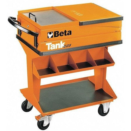 Beta C25 C25 Industrial Tool Cart, Fold-Out Shelf, Orange