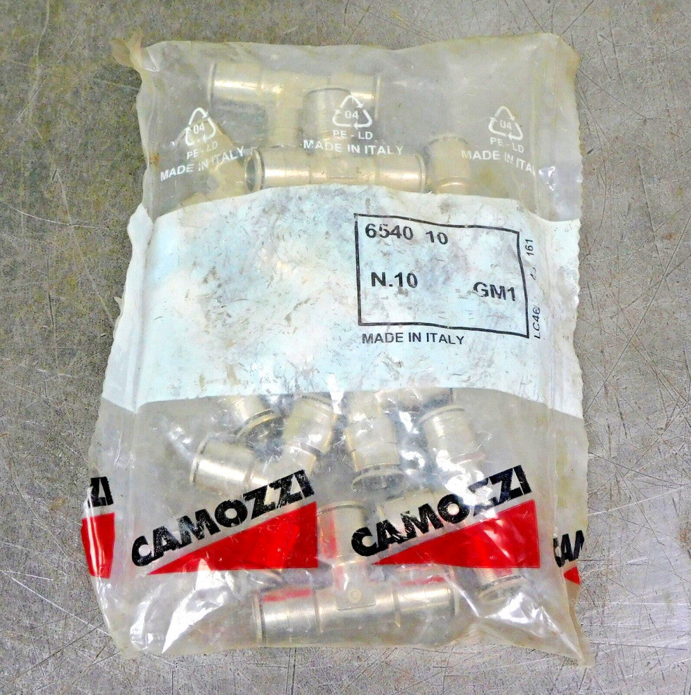 Camozzi 6540 SS Push-to-Connect Union Tee 1/4 in. Port DIA Lot of Ten (10)