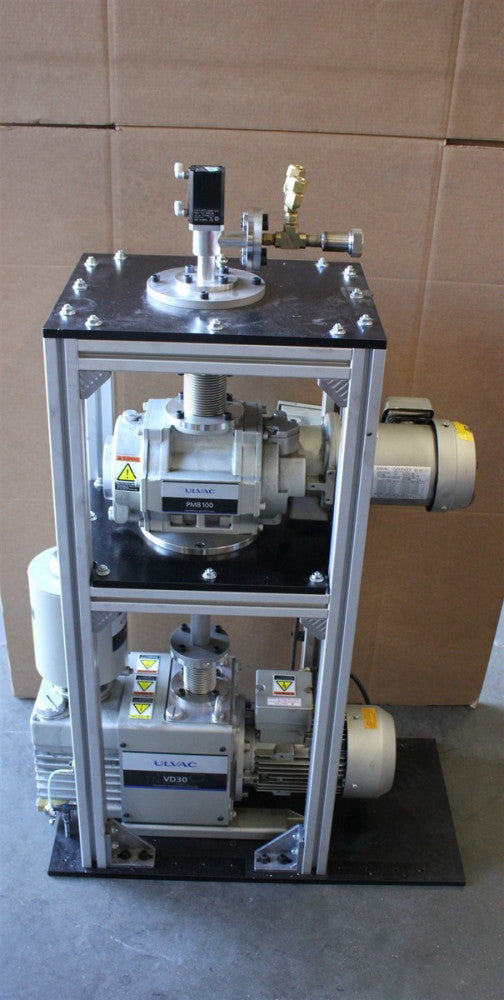 ULVAC ROTARY VACUUM PUMP W/BOOSTER & OIL MIST TRAP VD30 & PMB100