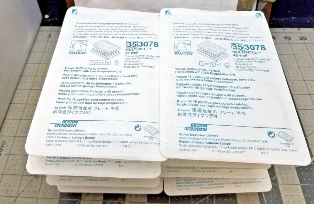 (10) 48 Well Tissue Culture Microplates Becton Dickinson Falcon 353078 [Z3S3]   