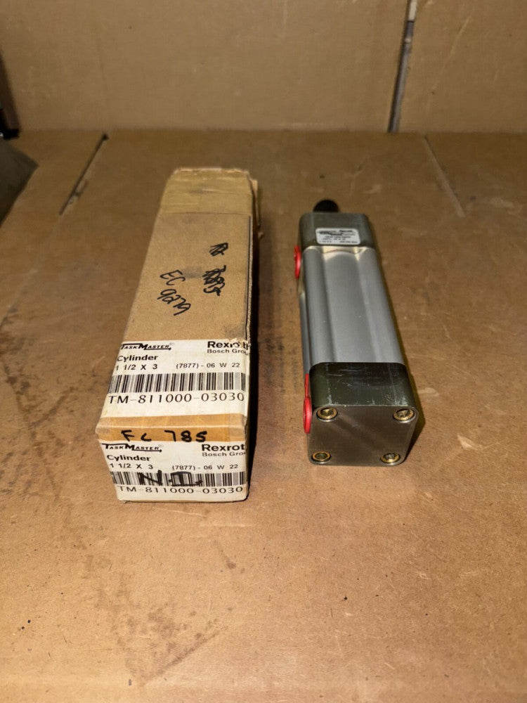 REXROTH TM-811000-03030 TASKMASTER CYCLINDER, 1-1/2 X 3, NEW-OPEN BOX! M/O!