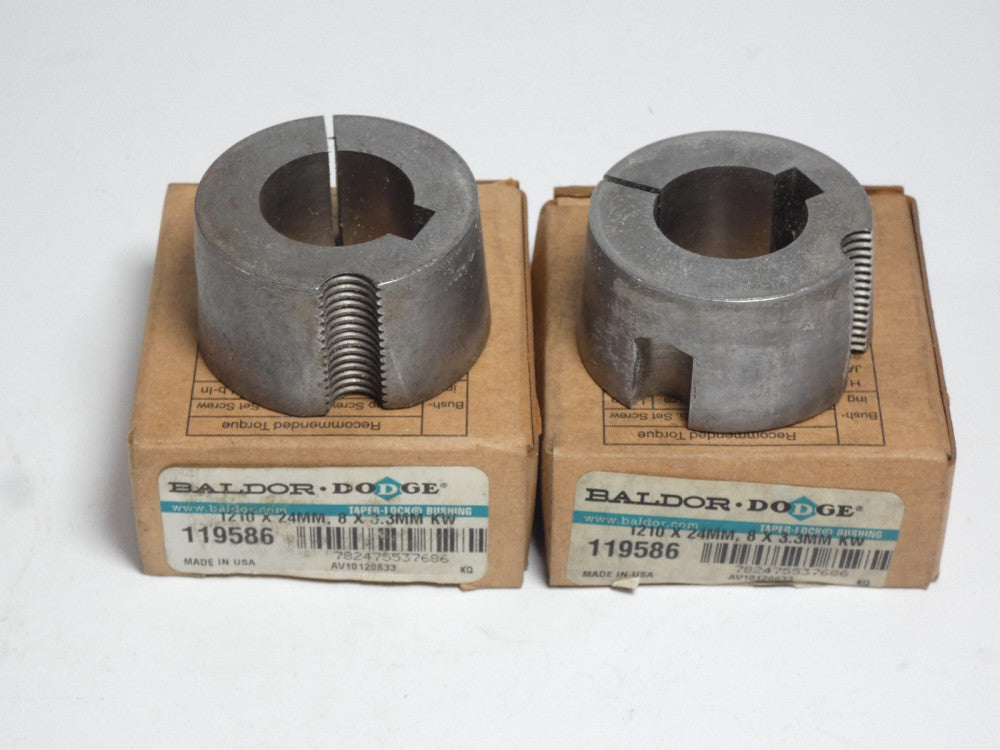 *Lot of 2* Baldor Dodge 119586 Taper-Lock Bushing 1210 x 24mm - NEW Surplus!