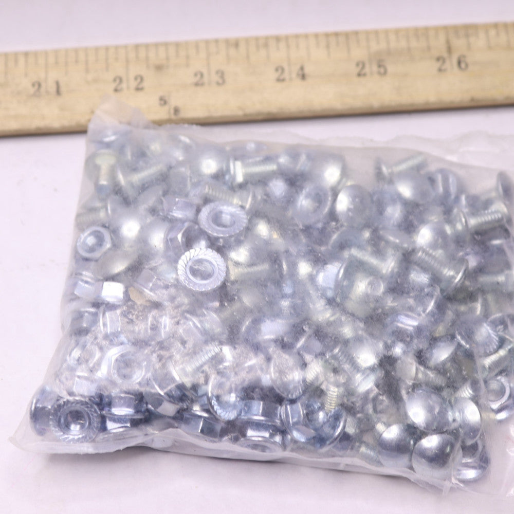 (100-Pk) LCMT Stove Bolts w/ Nuts Electrogalvanized Steel 12mm Length