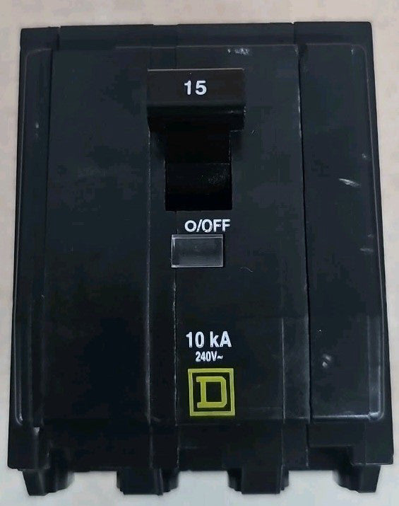 New Take Out Square D QOB315 3P 15A Circuit Breaker W#