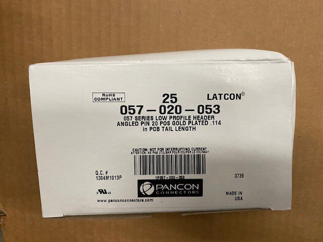 (25 Pack) Pancon 057-020-053 Latcon 057 Series Low Profile Header Angled 20 Pin