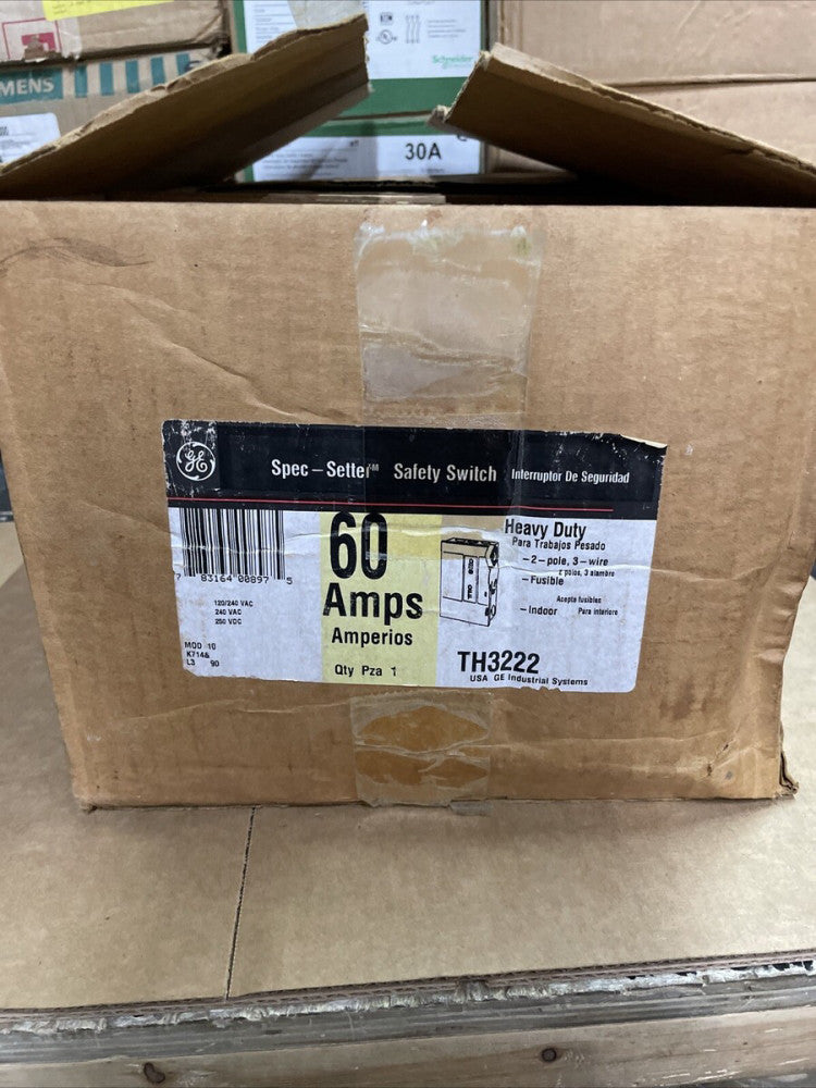 NEW GE 60Amp 240V Fusible Heavy Duty Safety Switch Cat. No. TH3222