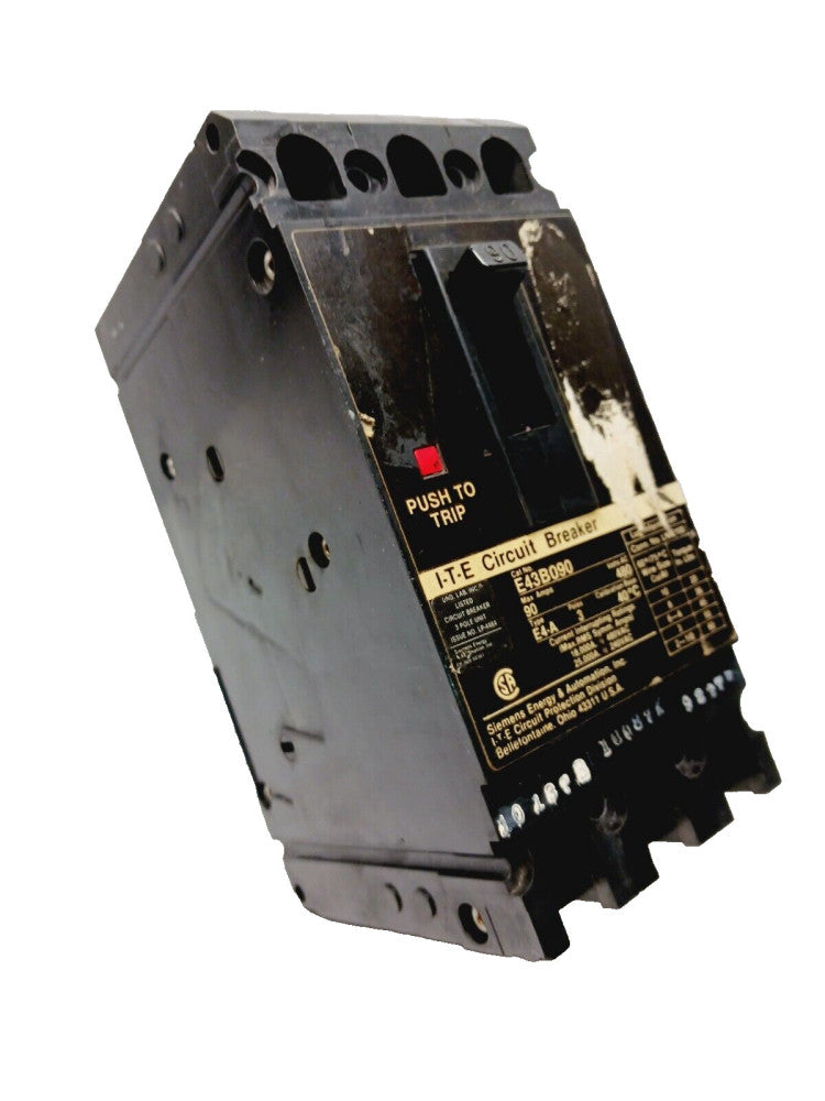 SIEMENS/I.T.E 90 AMP CIRCUIT BREAKER 3 POLE 480 VAC  E43B090  (FLAW)