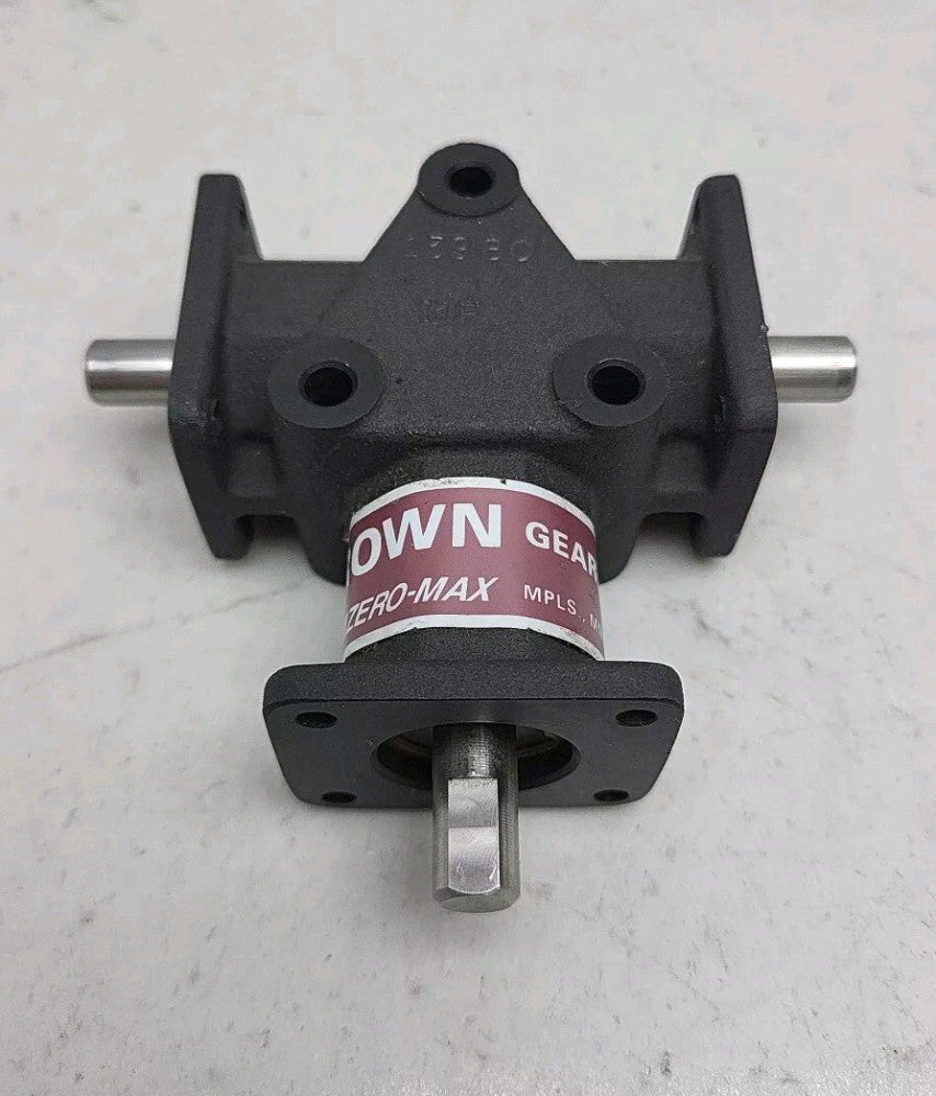 Zero Max Crown Gear Drives 139801 Three-Way Right Angle Gearbox 1:1 Ratio